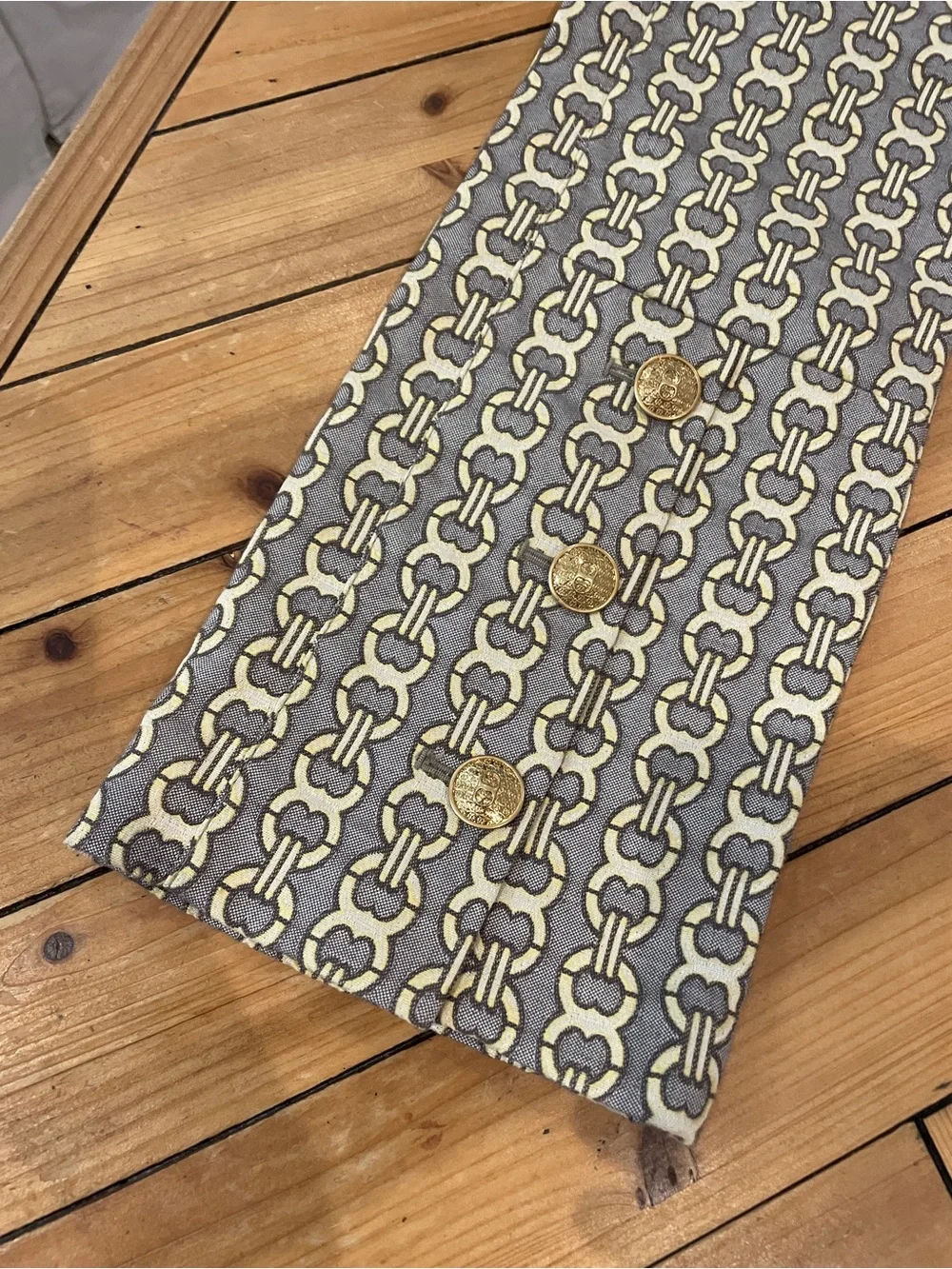 NWT Tory Burch Yellow & Brown Gemini Link Jacquard Pants - Size 00